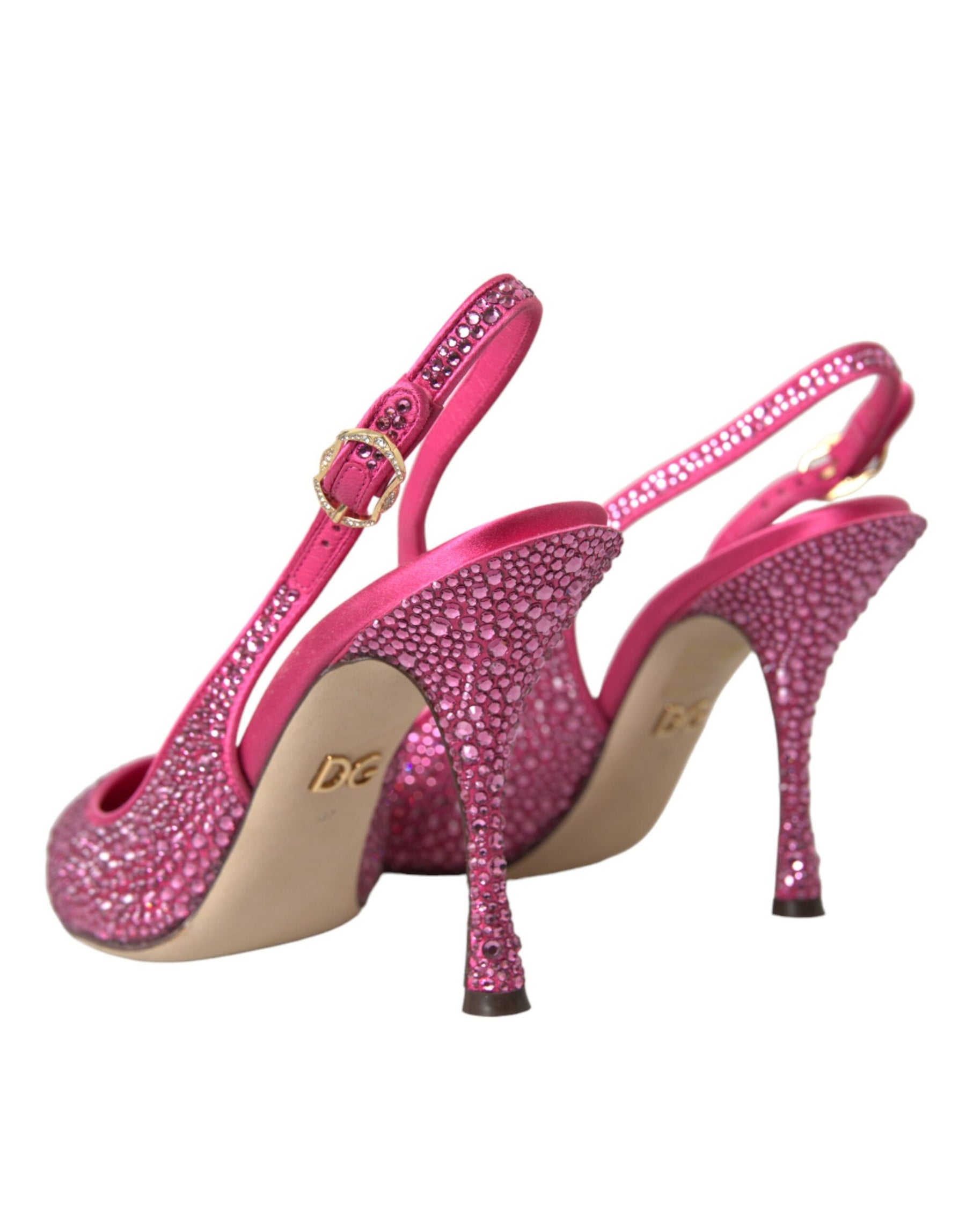 Dolce & Gabbana Pink Slingbacks Crystal Pumps Shoes | Regal Royce