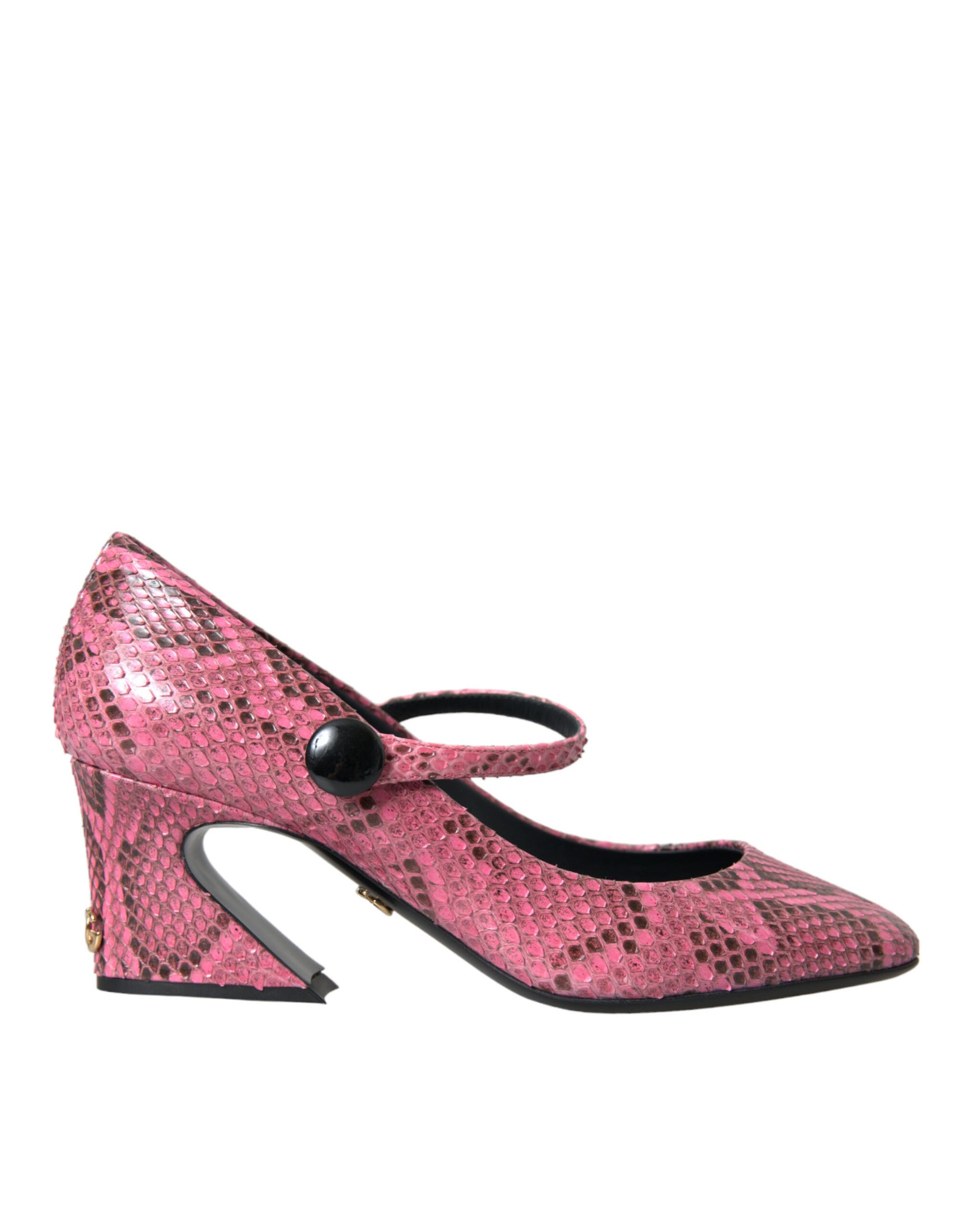 Dolce & Gabbana Pink Python Leather Mary Jane Heels Shoes | Regal Royce