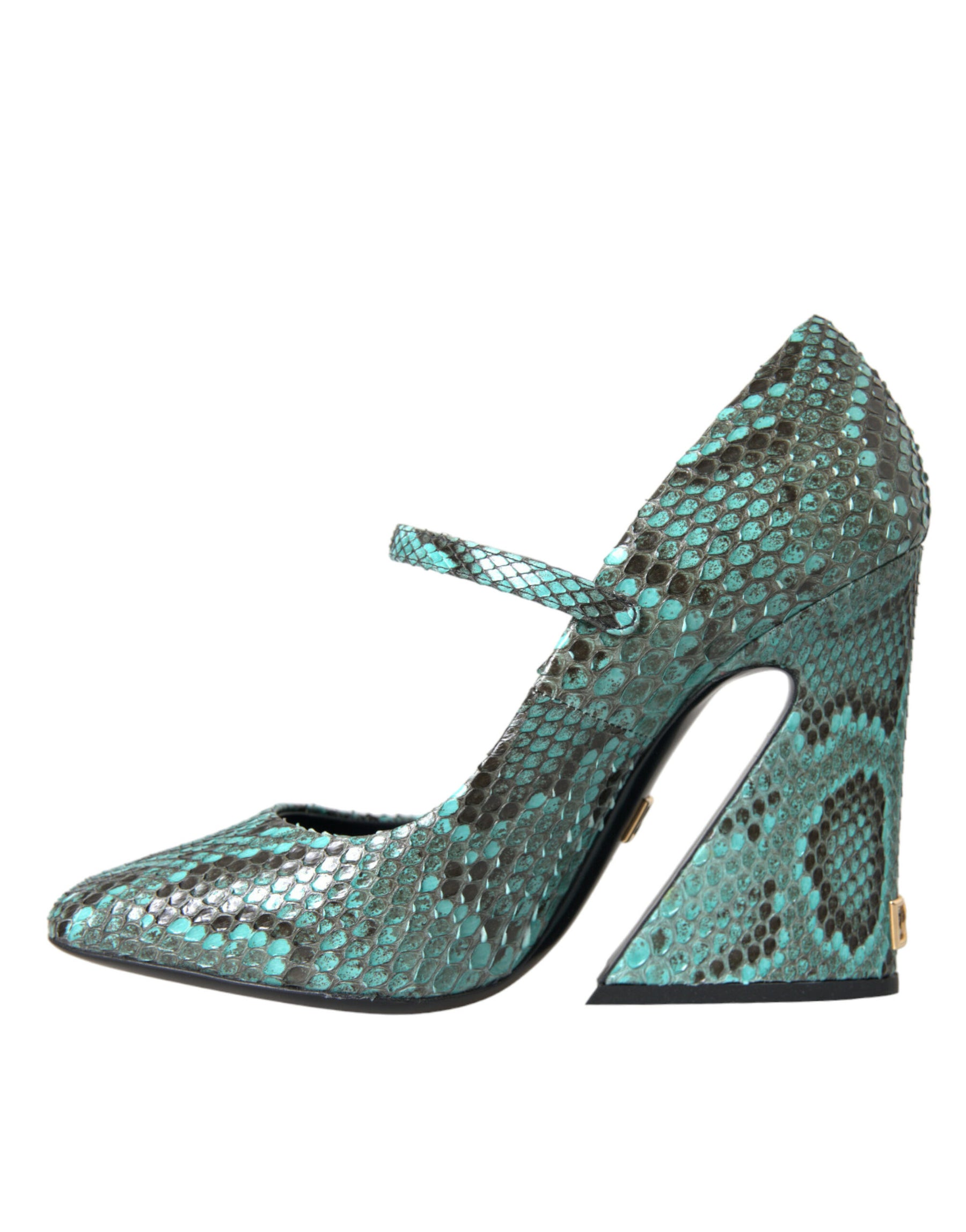 Dolce & Gabbana Aqua Python Leather Mary Jane Pumps Shoes | Regal Royce