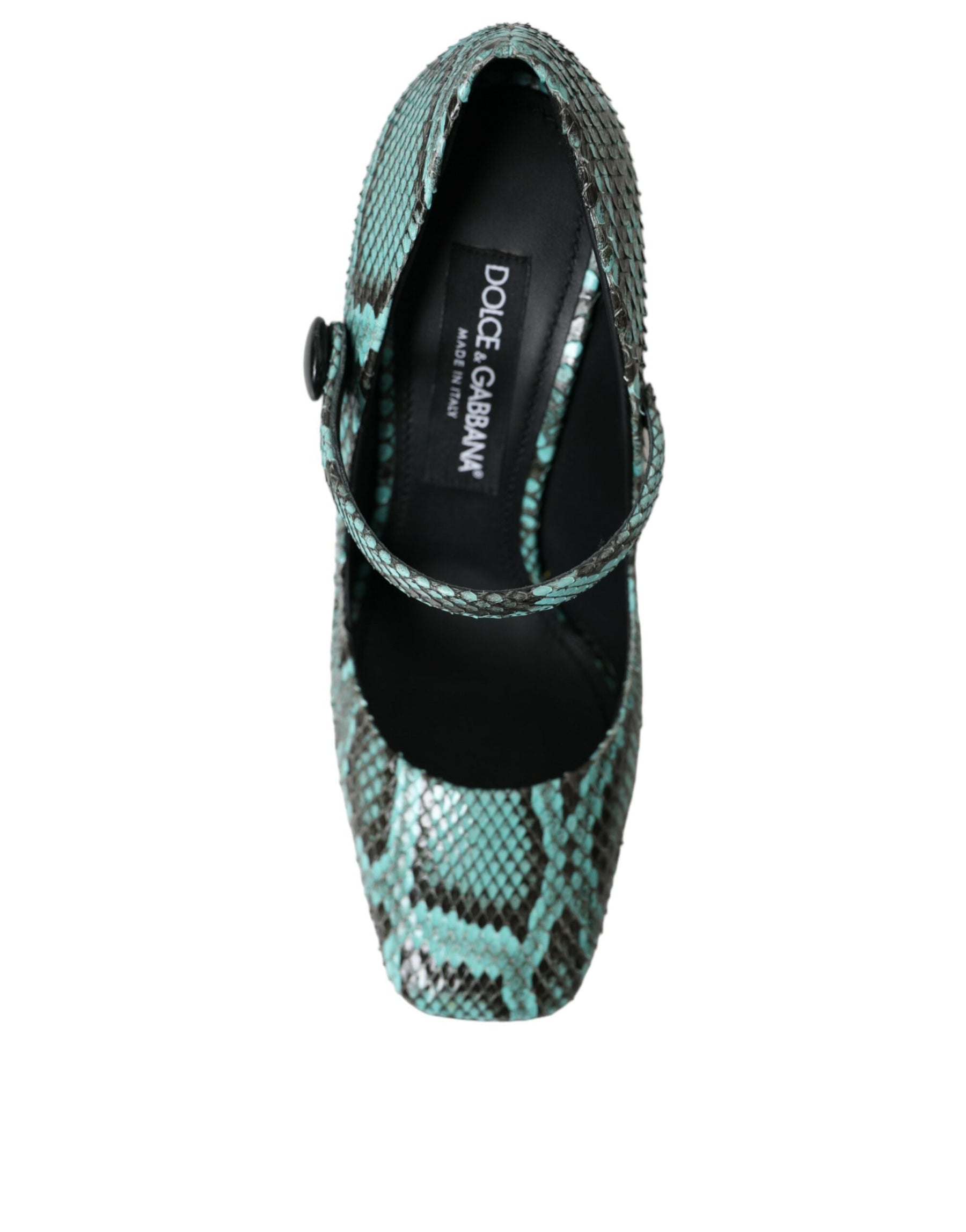 Dolce & Gabbana Aqua Python Leather Mary Jane Pumps Shoes | Regal Royce