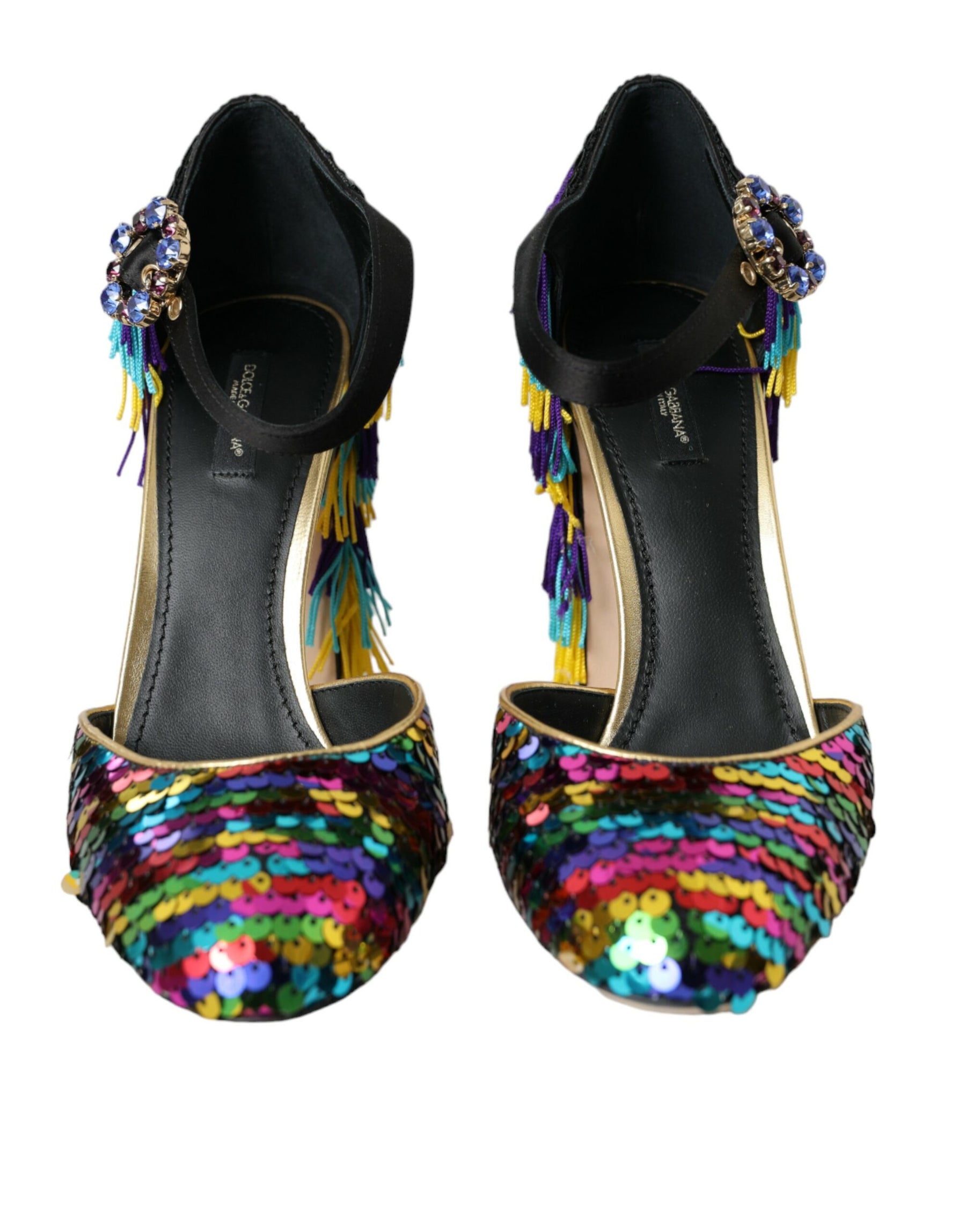 Dolce & Gabbana Multicolor Sequin Crystal Mary Jane Shoes | Regal Royce
