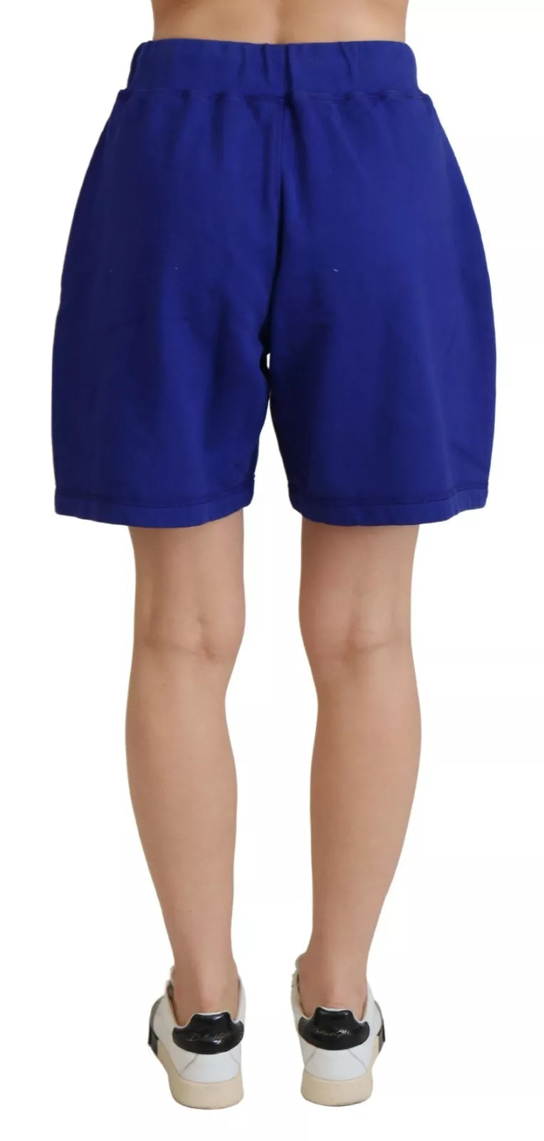 Dsquared² Blue Logo Cotton High Waist Sweatshorts Shorts | Regal Royce