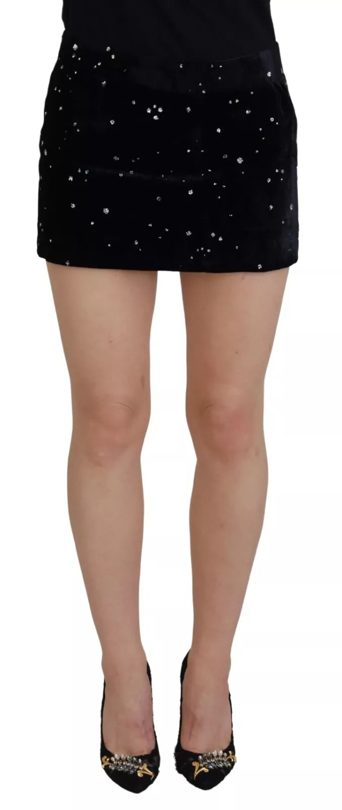 Dsquared² Black Embellished Mid Waist A-line Mini Skirt | Regal Royce