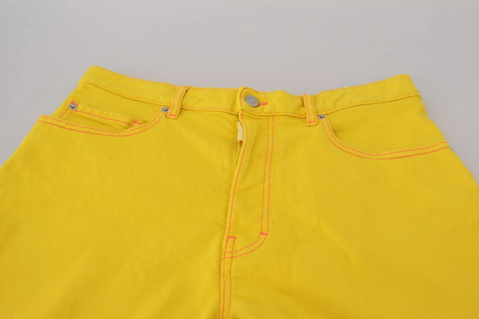 Dsquared² Yellow Cotton High Waist Baggy Women Hotpants Shorts | Regal Royce
