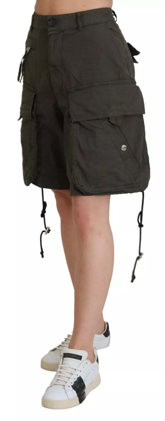 Dsquared² Green High Waist Cargo Bermuda Women Shorts | Regal Royce