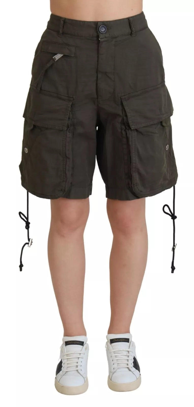 Dsquared² Green High Waist Cargo Bermuda Women Shorts | Regal Royce