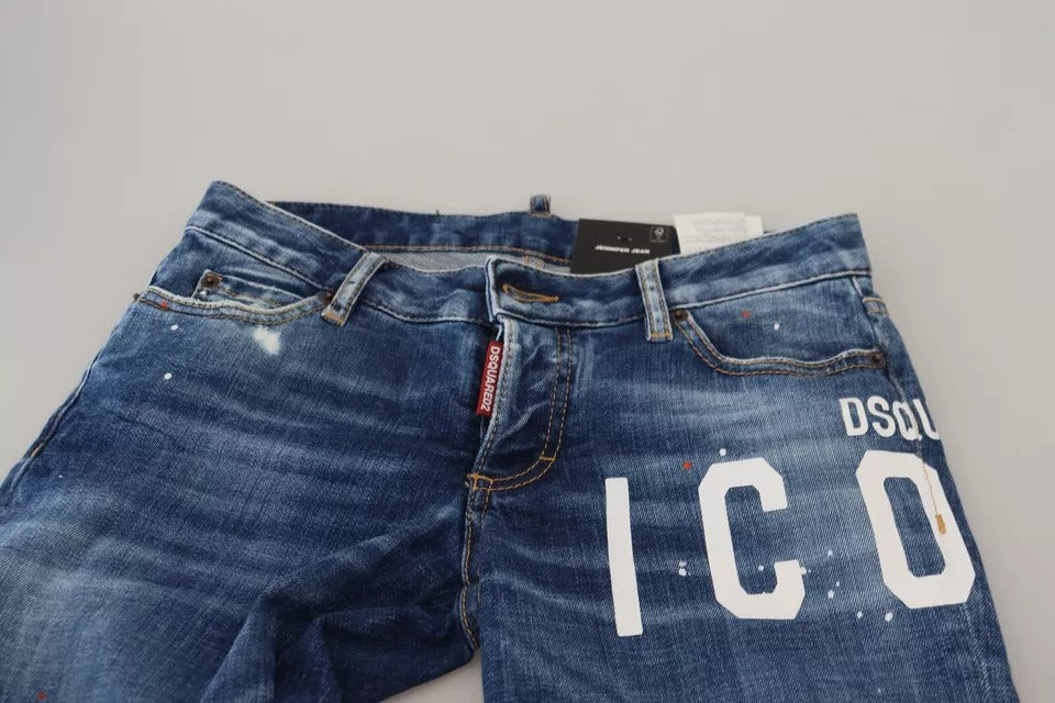 Dsquared² Blue Icon Low Waist Skinny Jennifer Denim Jeans | Regal Royce