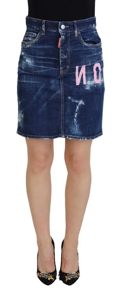 Dsquared² Blue Icon High Waist Denim Mini Boston Jean Skirt | Regal Royce