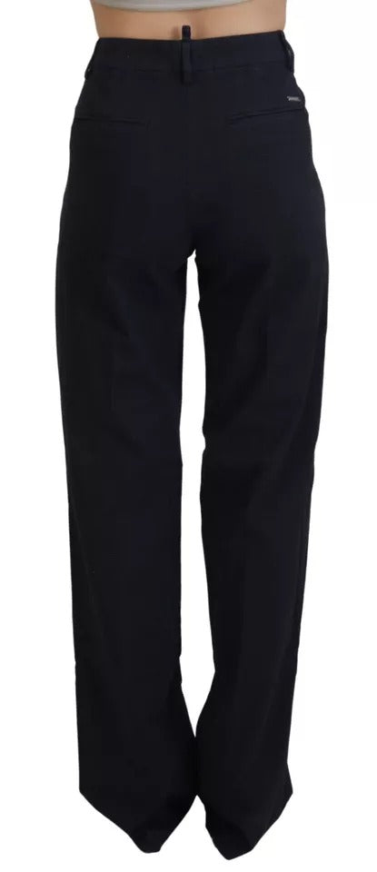 Dsquared² Black Checkered High Waist Straight Pants | Regal Royce