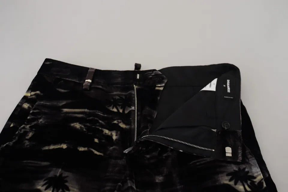 Dsquared² Black Printed High Waist Super Flare Pants | Regal Royce