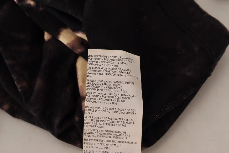 Dsquared² Black Tie Dye Mesh Long Sleeves Cotton Shift Dress | Regal Royce