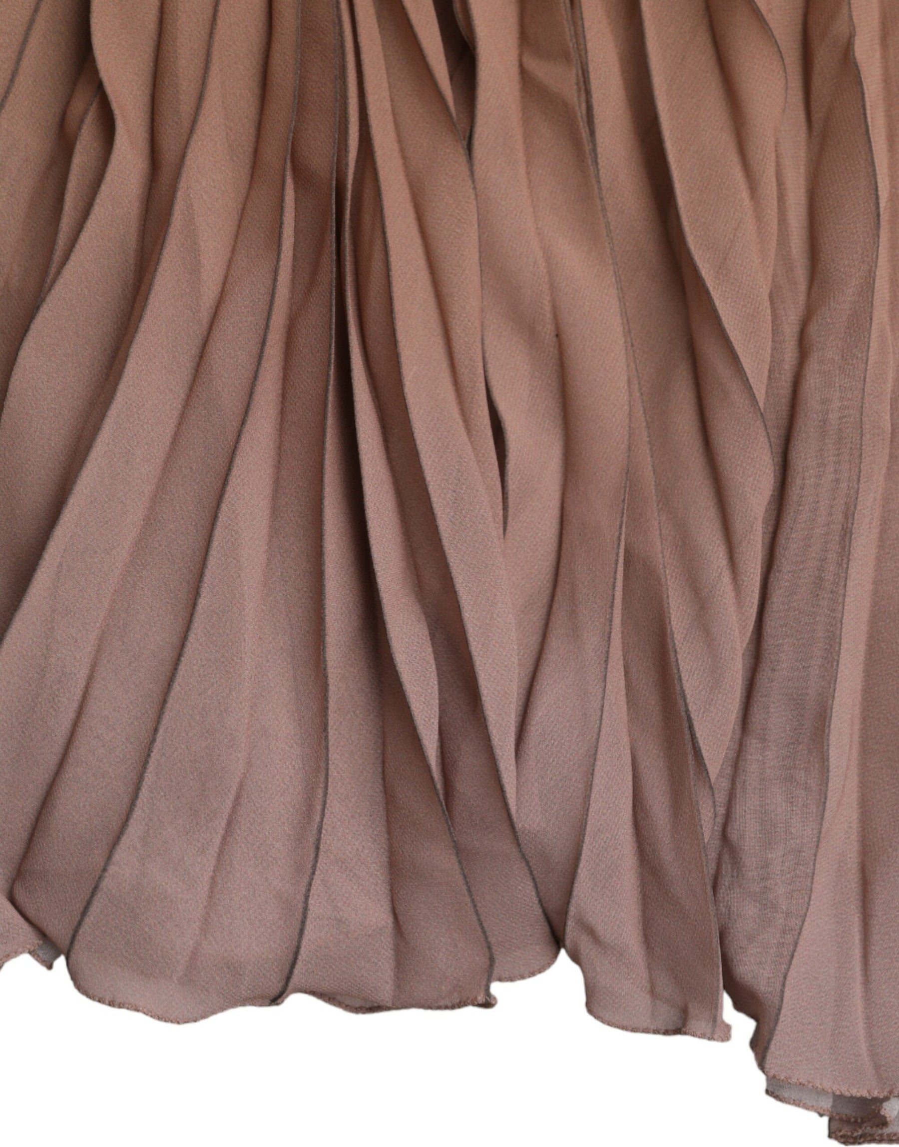 Dolce & Gabbana Brown Polyester Pleated High Waist Midi Skirt | Regal Royce