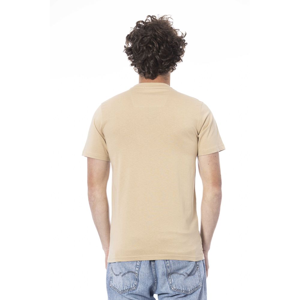Cavalli Class Beige Cotton Men T-Shirt | Regal Royce