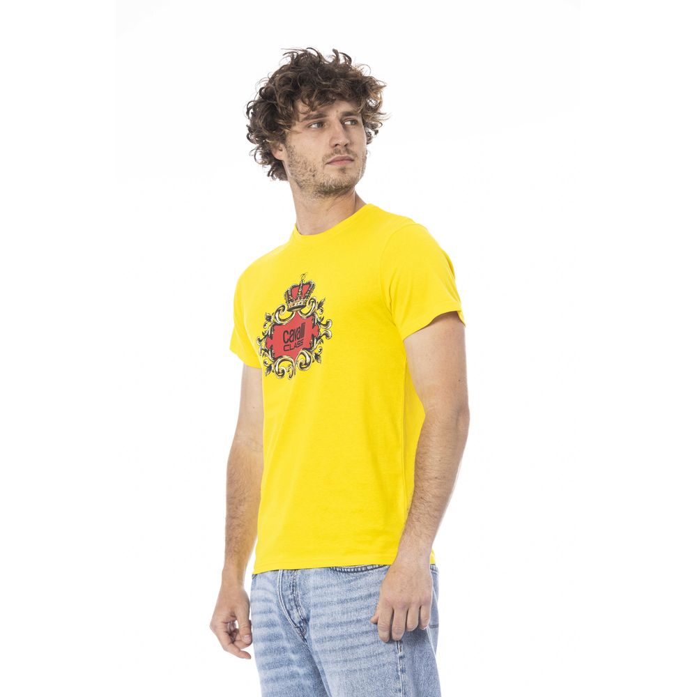 Cavalli Class Yellow Cotton Men T-Shirt | Regal Royce