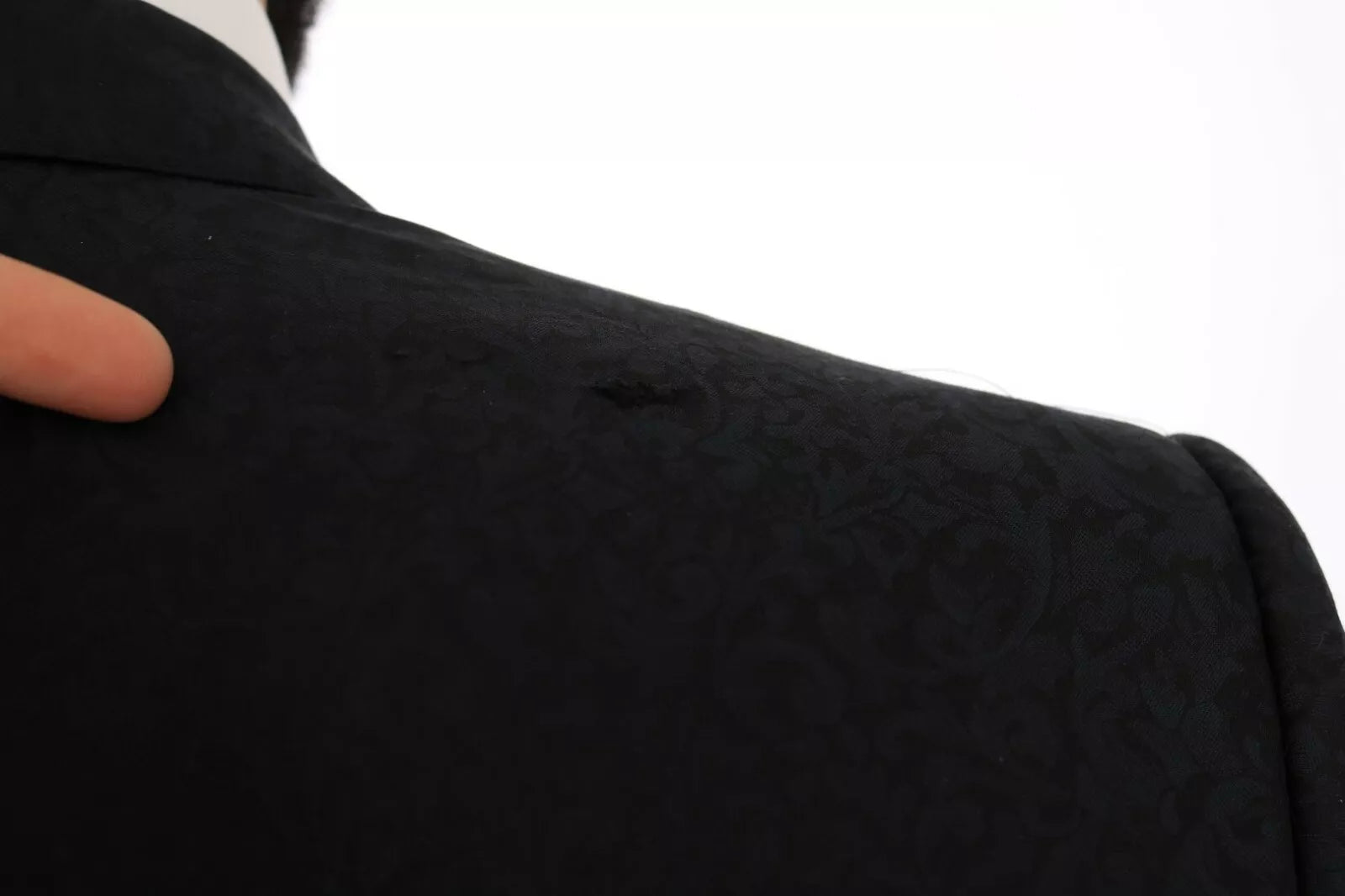 Dolce & Gabbana Blue Jacquard Slim Floral Jacket Blazer | Regal Royce