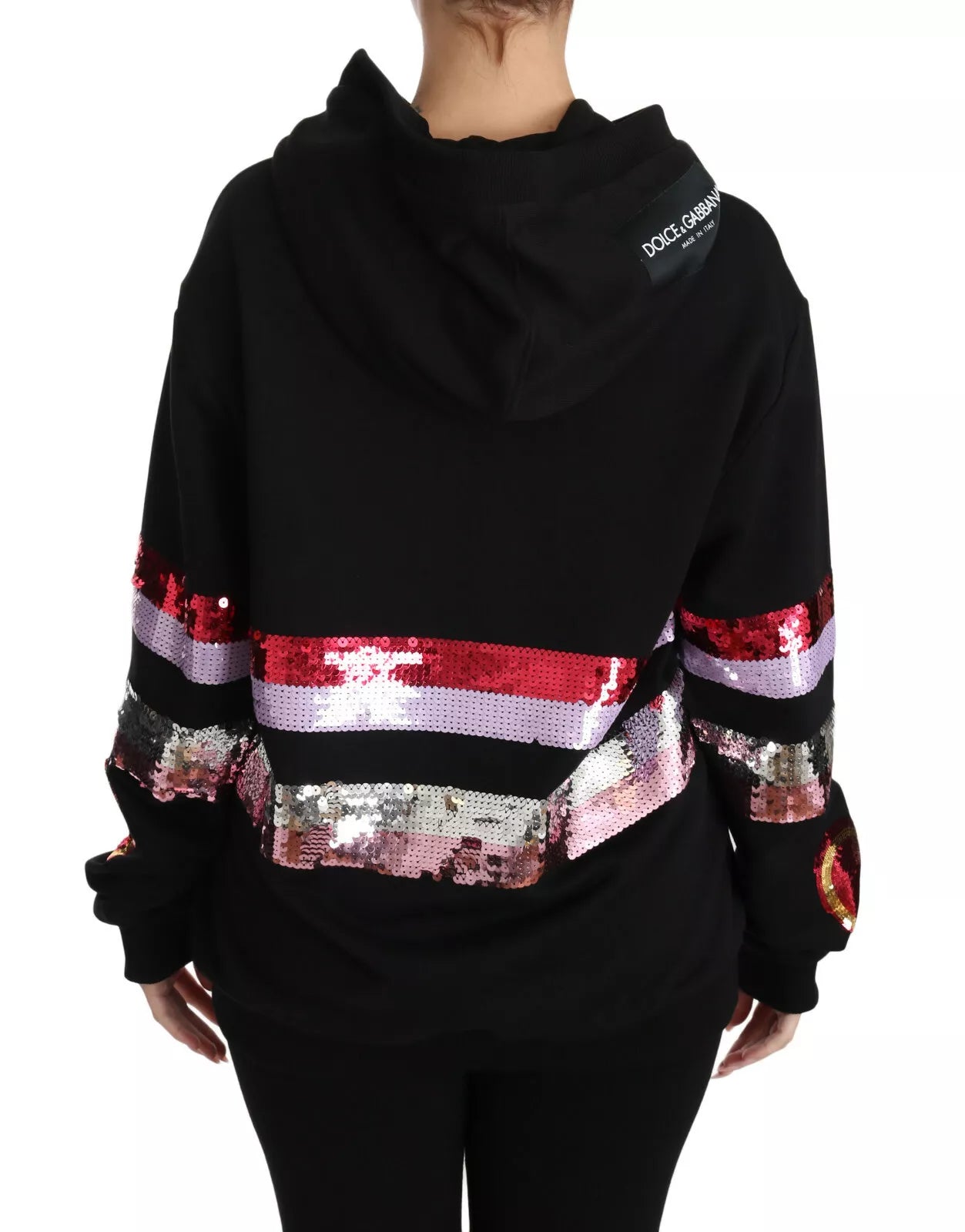 Dolce & Gabbana DG Sequined Hooded Pullover Sweater | Regal Royce