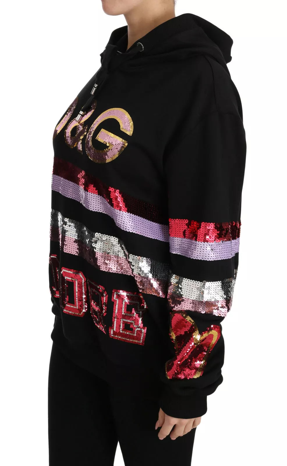 Dolce & Gabbana DG Sequined Hooded Pullover Sweater | Regal Royce