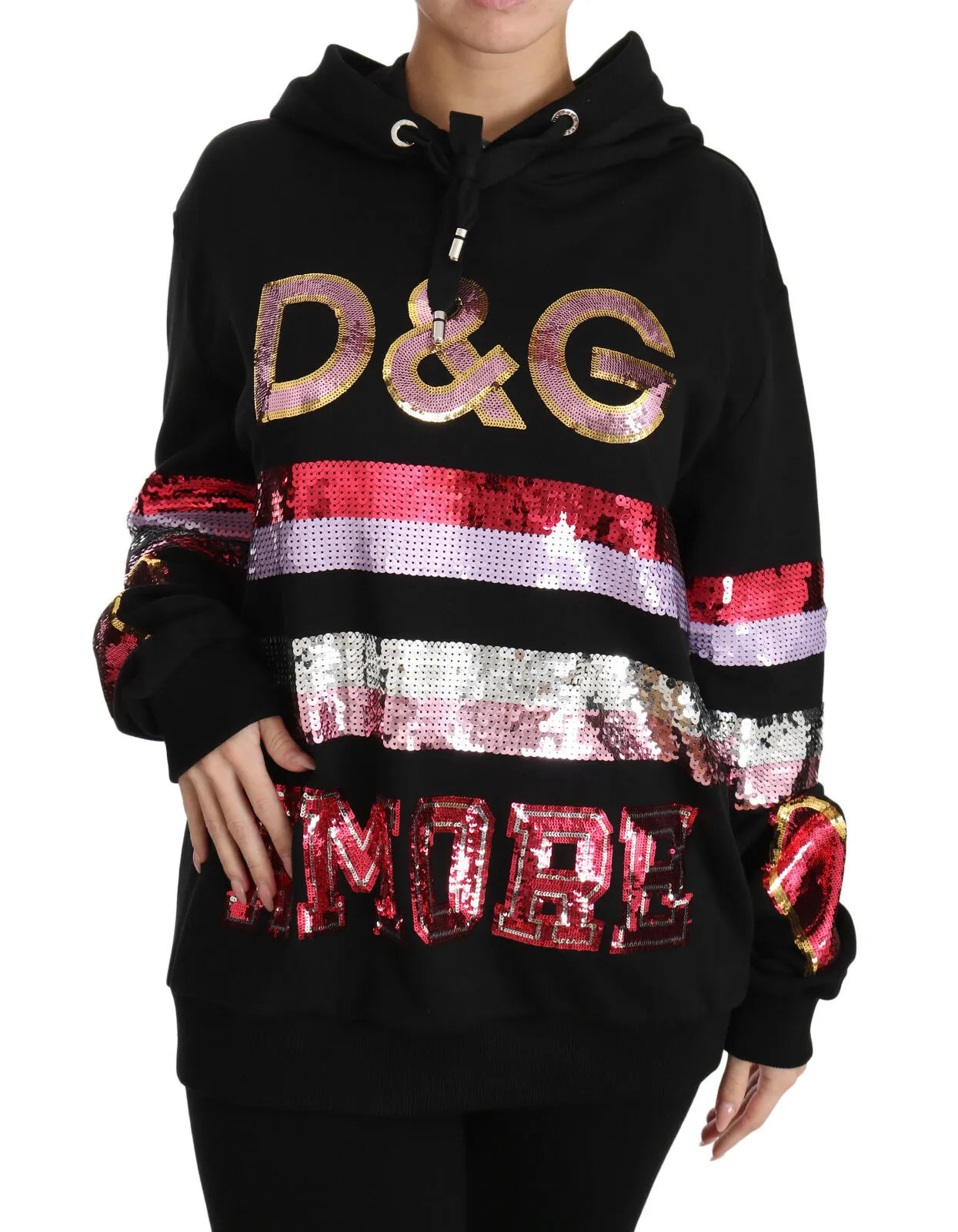 Dolce & Gabbana DG Sequined Hooded Pullover Sweater | Regal Royce