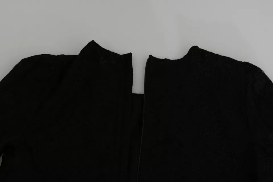 Dolce & Gabbana Black Lace Long Sleeves Blouse STAFF Top | Regal Royce