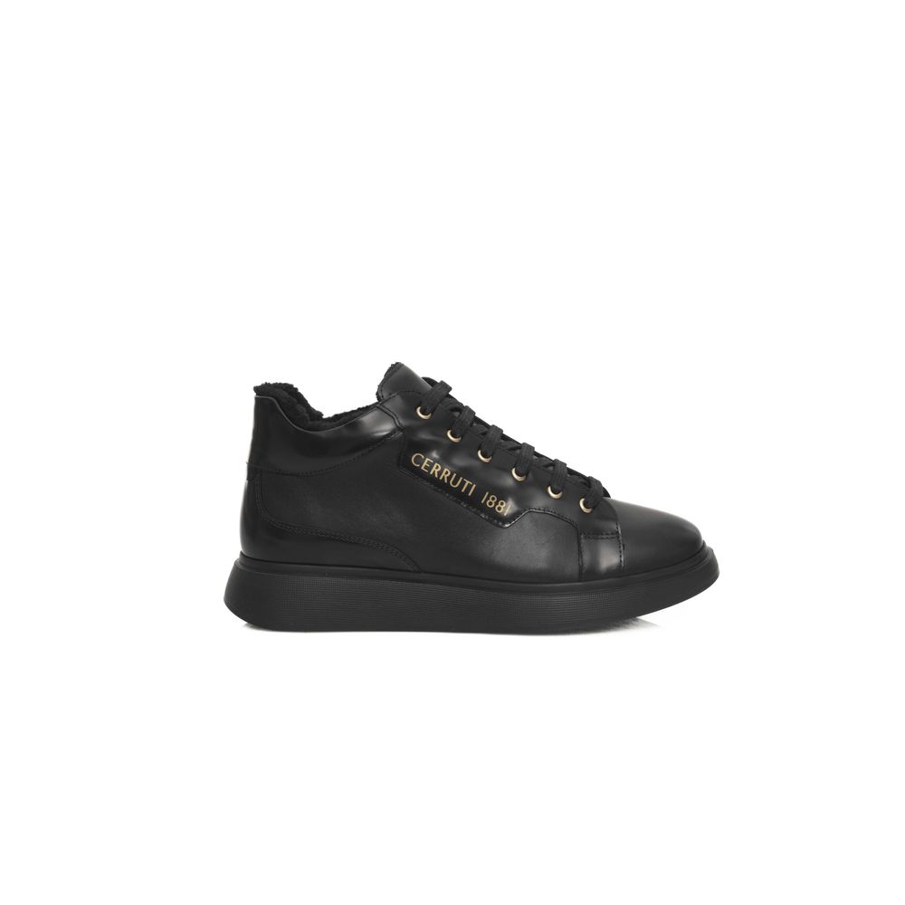 Cerruti 1881 Black Leather Women Sneaker | Regal Royce