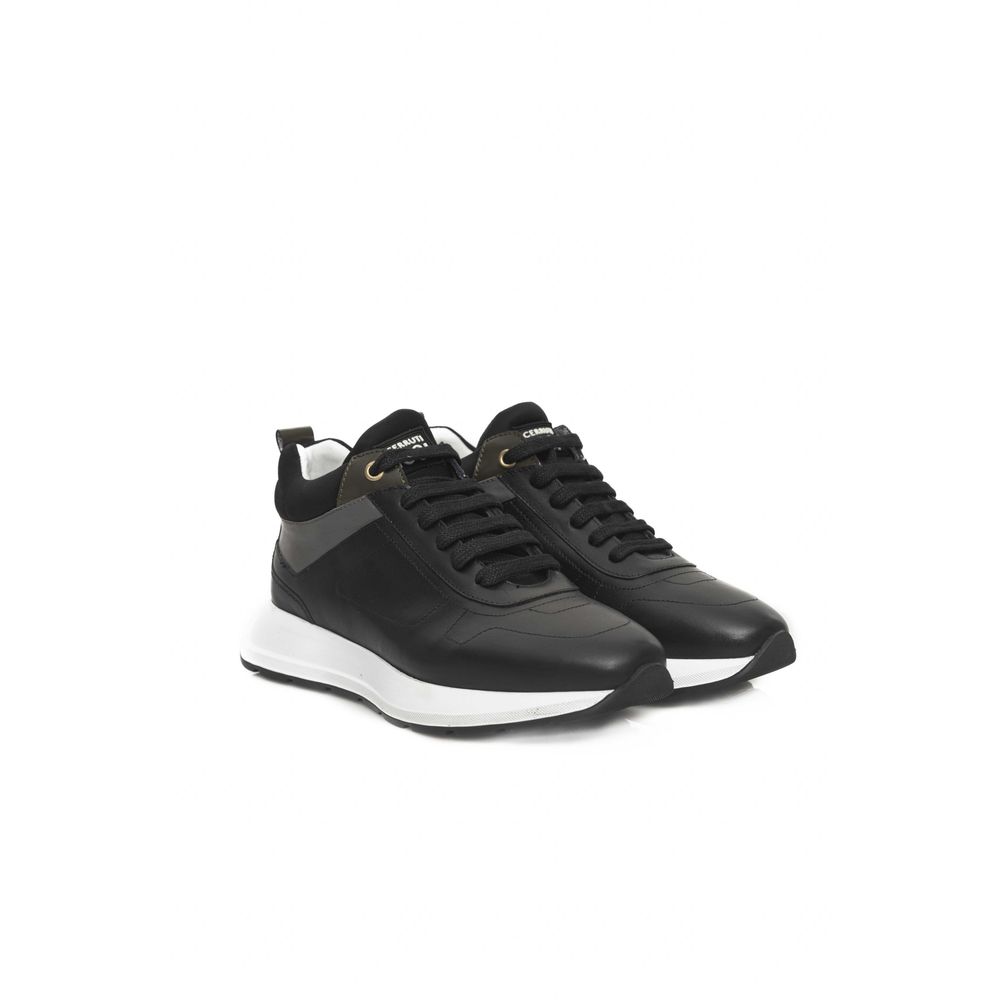 Cerruti 1881 Black Leather Women Sneaker | Regal Royce