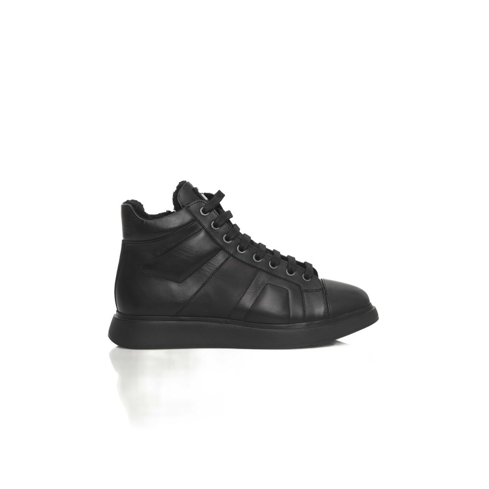Cerruti 1881 Black Leather Women Sneaker | Regal Royce