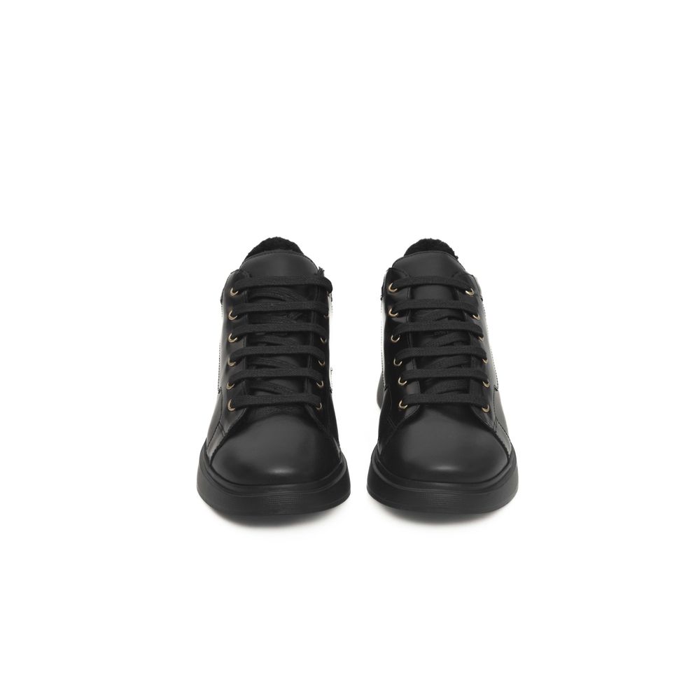 Cerruti 1881 Black Leather Women Sneaker | Regal Royce