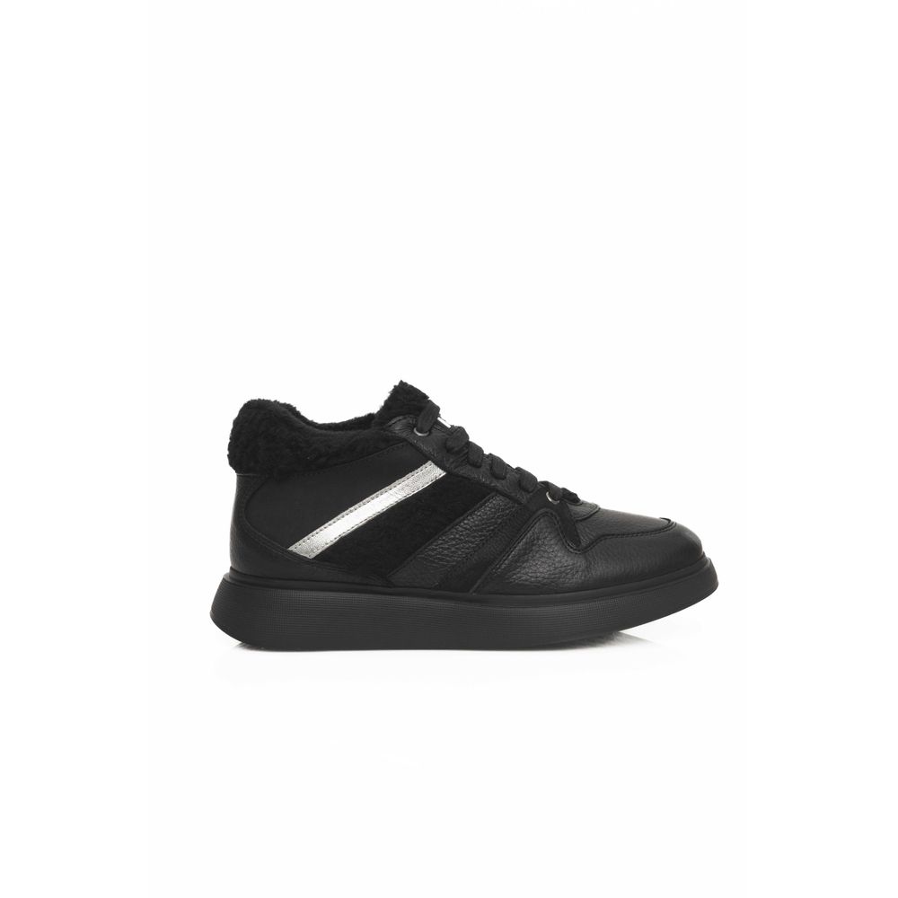 Cerruti 1881 Black Cowhide Women Platform Sneaker | Regal Royce