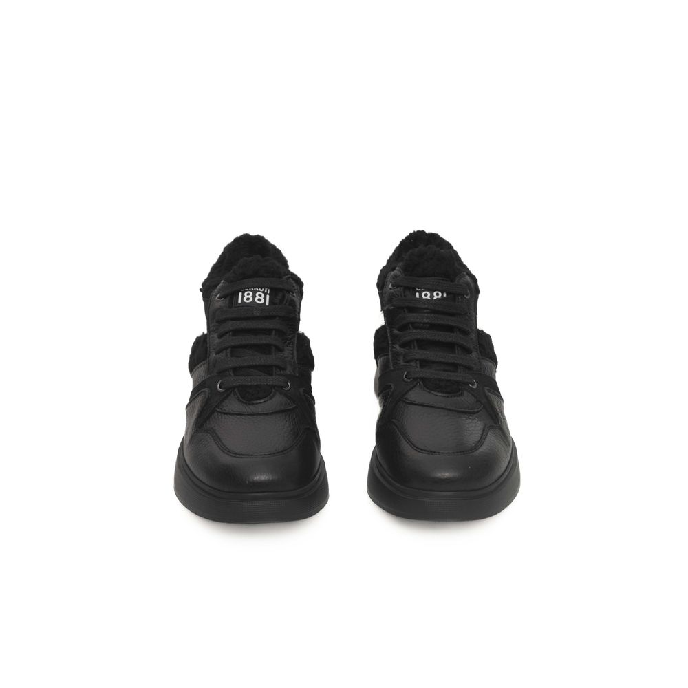 Cerruti 1881 Black Cowhide Women Platform Sneaker | Regal Royce