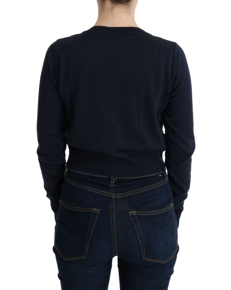 MARGHI LO' Blue Wool Blouse Sweater | Regal Royce