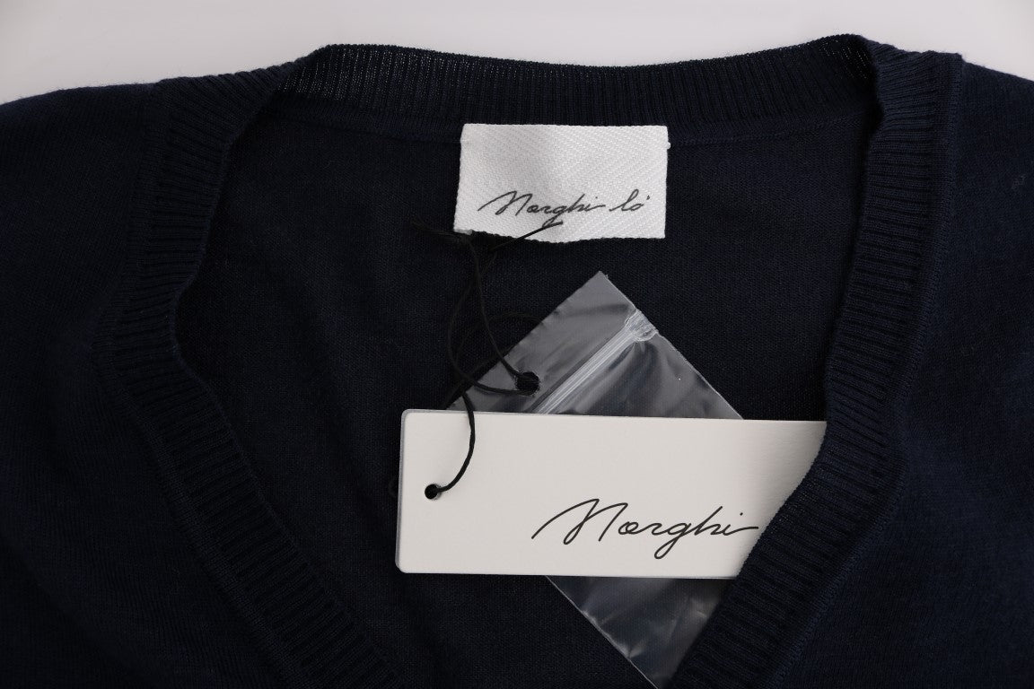 MARGHI LO' Blue Wool Blouse Sweater | Regal Royce