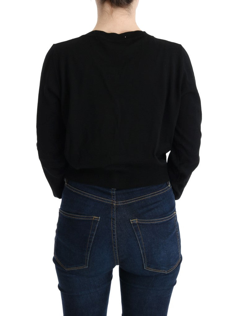 MARGHI LO' Black Wool Blouse Sweater | Regal Royce