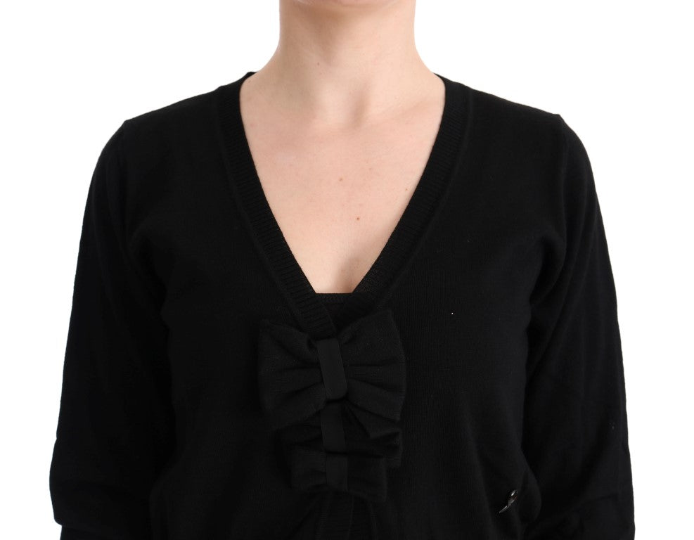 MARGHI LO' Black Wool Blouse Sweater | Regal Royce