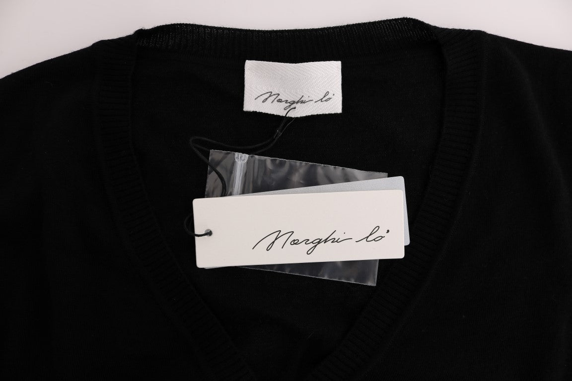 MARGHI LO' Black Wool Blouse Sweater | Regal Royce