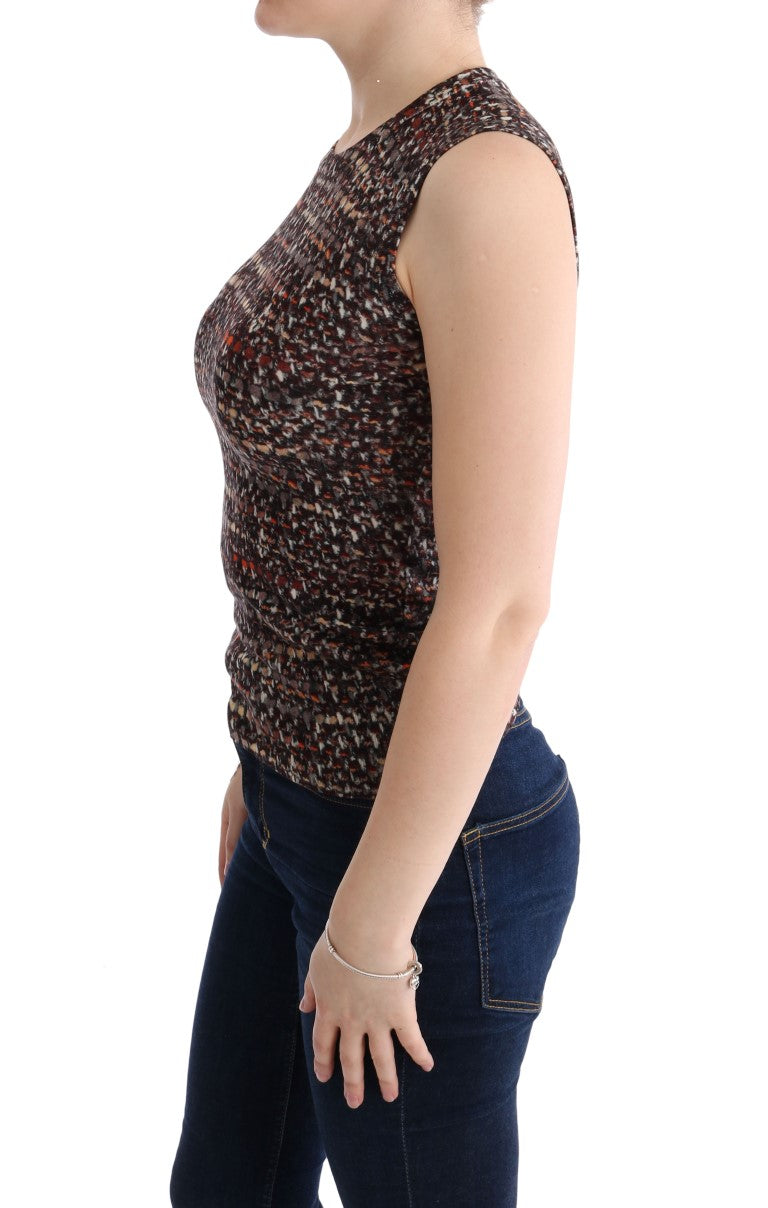 Dolce & Gabbana Multicolor Print Knit Top Wool T-shirt | Regal Royce