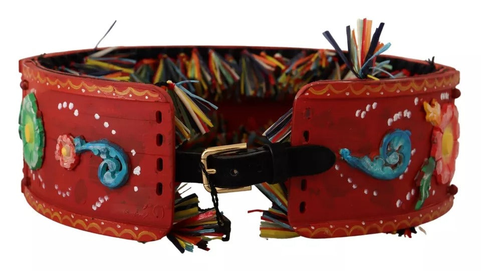 Dolce & Gabbana Multicolor Floral Wide Waist Carretto Belt | Regal Royce