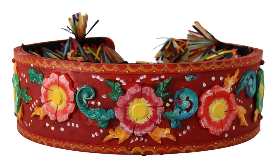 Dolce & Gabbana Multicolor Floral Wide Waist Carretto Belt | Regal Royce