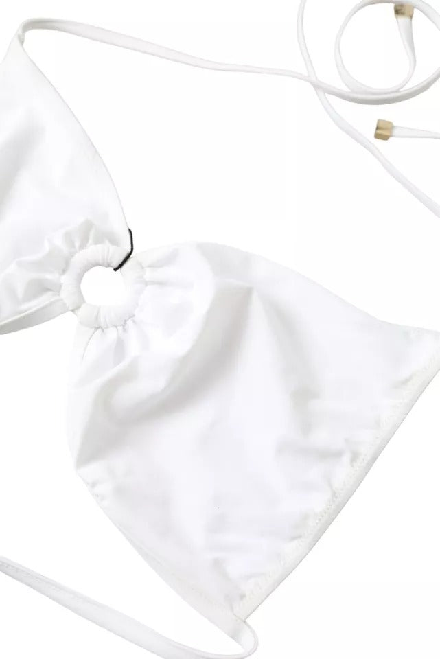 Dolce & Gabbana White Nylon Stretch Swimwear Top Bikini | Regal Royce