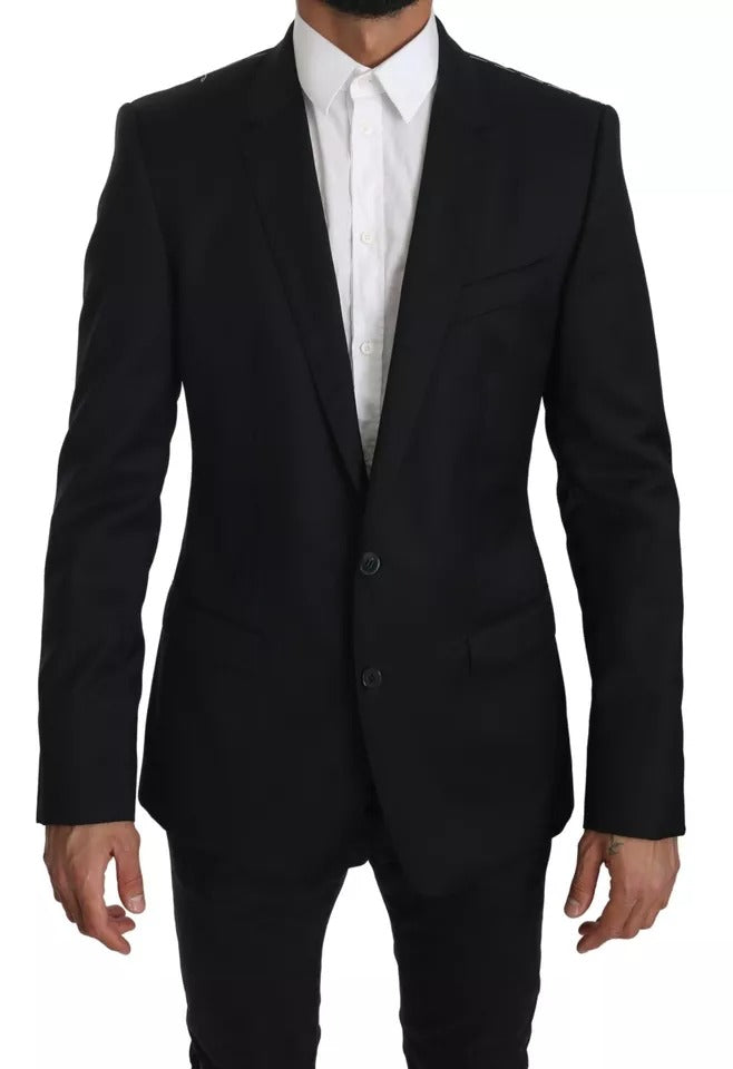Dolce & Gabbana Black Slim Jacket Coat Blazer MARTINI | Regal Royce