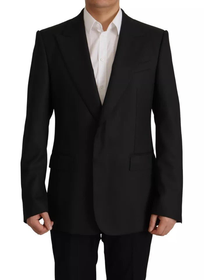 Dolce & Gabbana Black Polyester Single Breasted BlazerJacket | Regal Royce