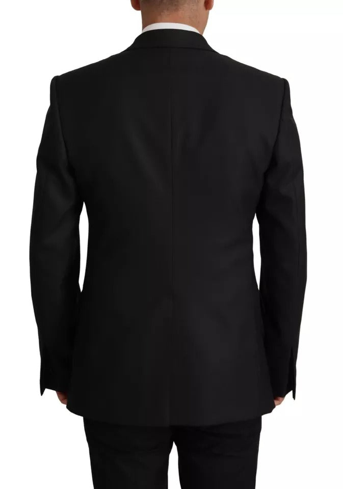 Dolce & Gabbana Black Polyester Single Breasted BlazerJacket | Regal Royce