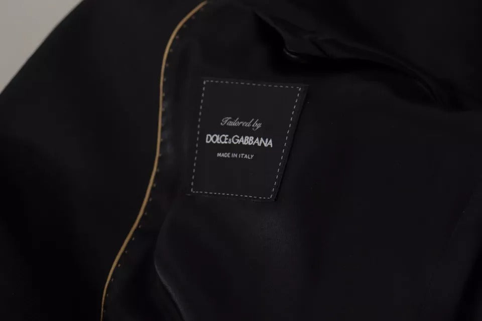 Dolce & Gabbana Black Polyester Single Breasted BlazerJacket | Regal Royce