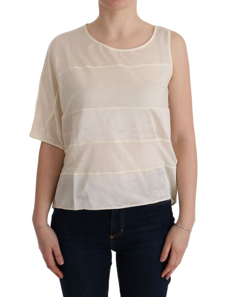 Costume National Beige Asymmetric Top Blouse | Regal Royce