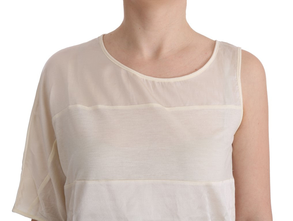Costume National Beige Asymmetric Top Blouse | Regal Royce