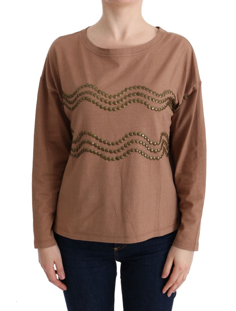 John Galliano Brown Cotton Studded Sweater | Regal Royce