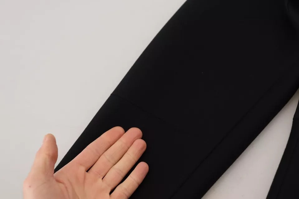 Dolce & Gabbana Cotton Black Long Sleeves A-line Mini Dress | Regal Royce