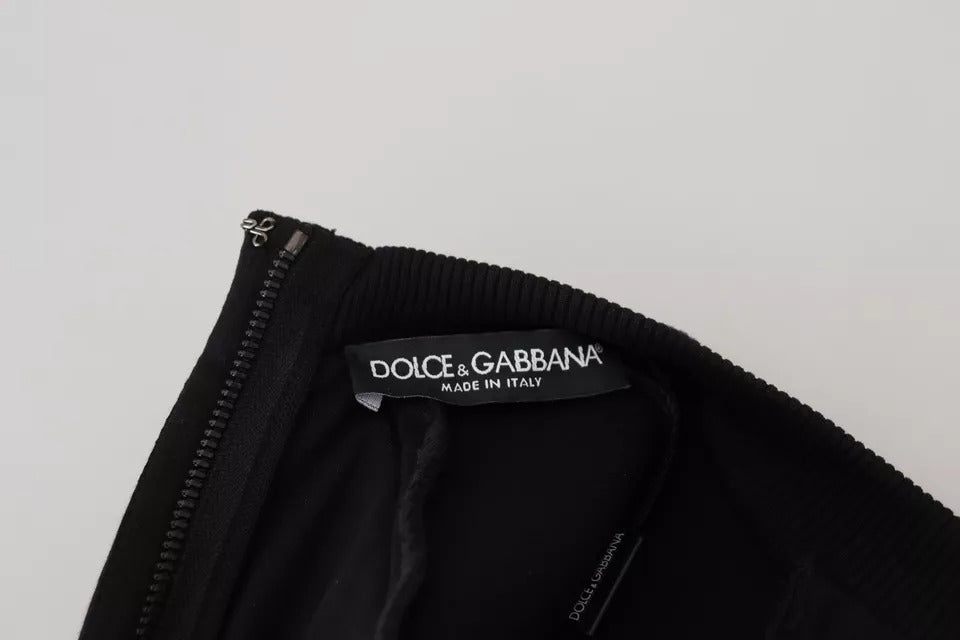 Dolce & Gabbana Cotton Black Long Sleeves A-line Mini Dress | Regal Royce