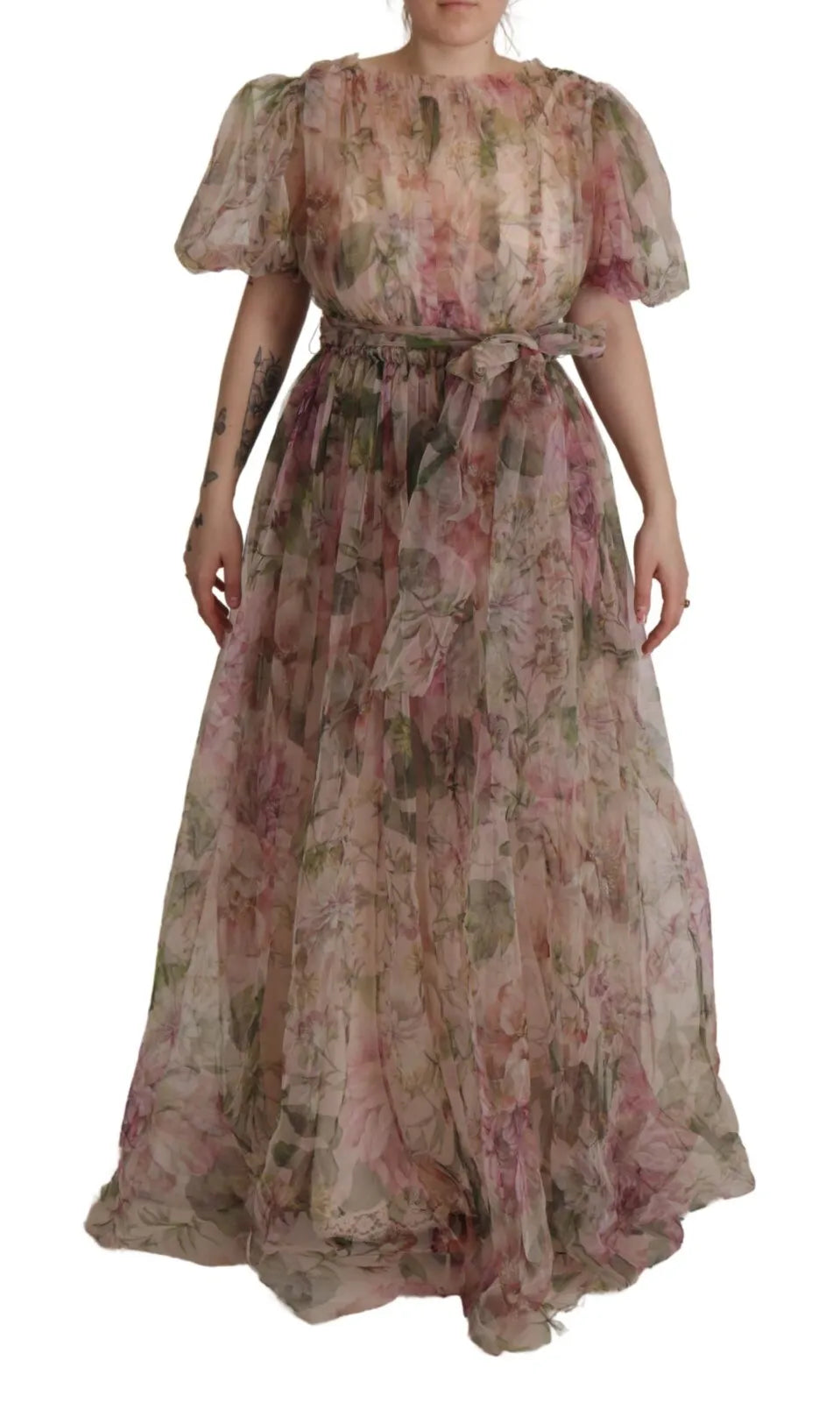 Dolce & Gabbana Multicolor Floral Print Long Maxi Gown Dress | Regal Royce