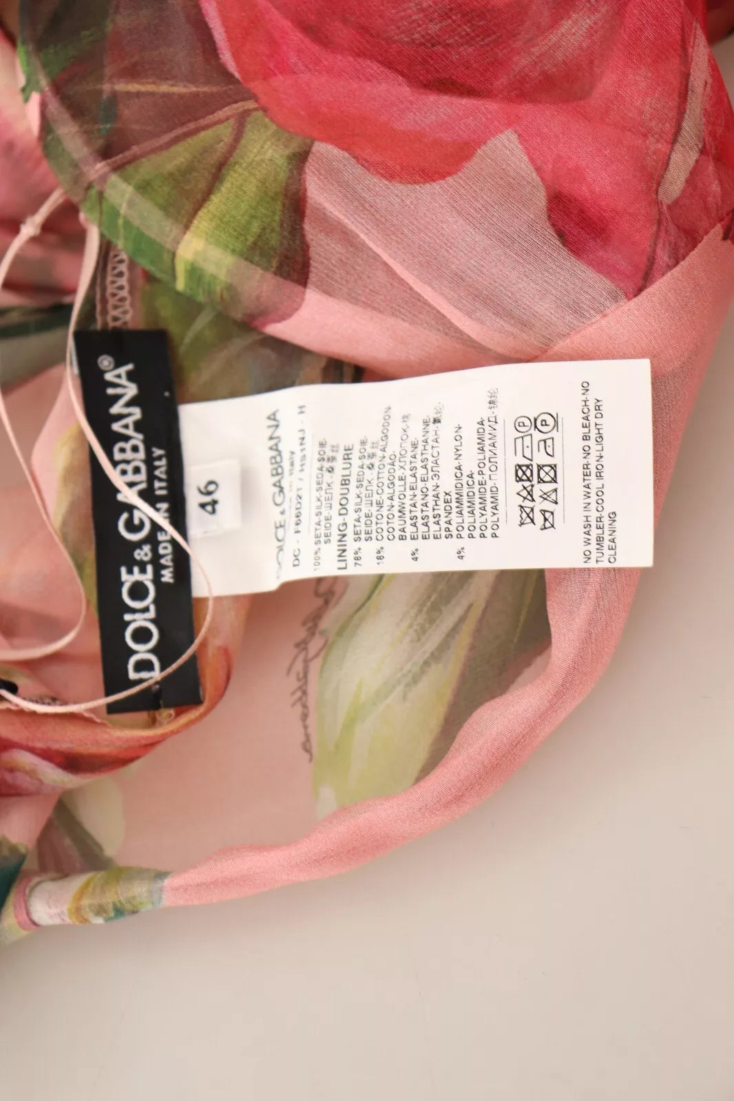 Dolce & Gabbana Pink Silk Floral Print Layered Maxi Dress | Regal Royce