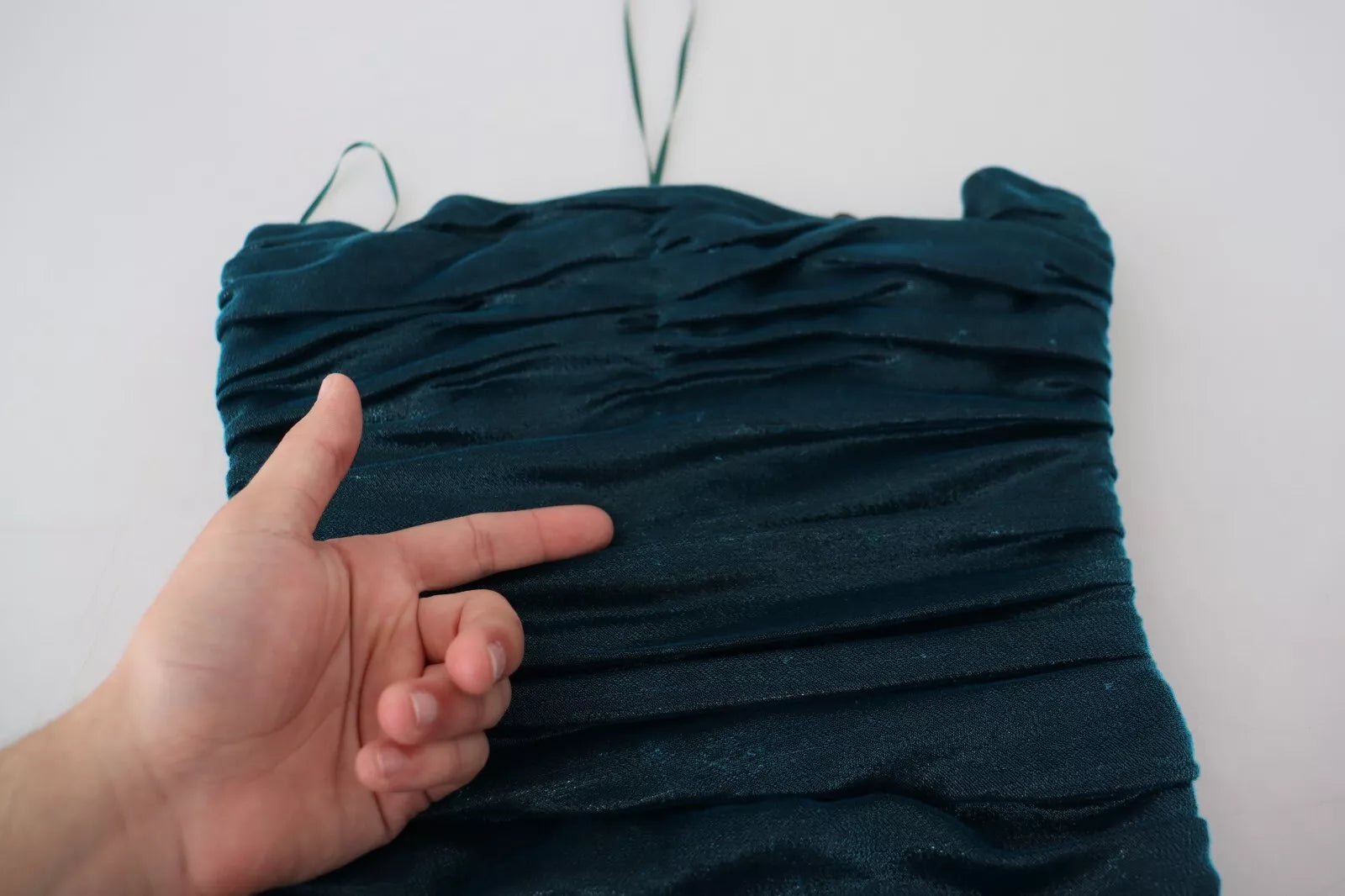 Dolce & Gabbana Silk Blend Blue Satin Fitted Strapless Dress | Regal Royce